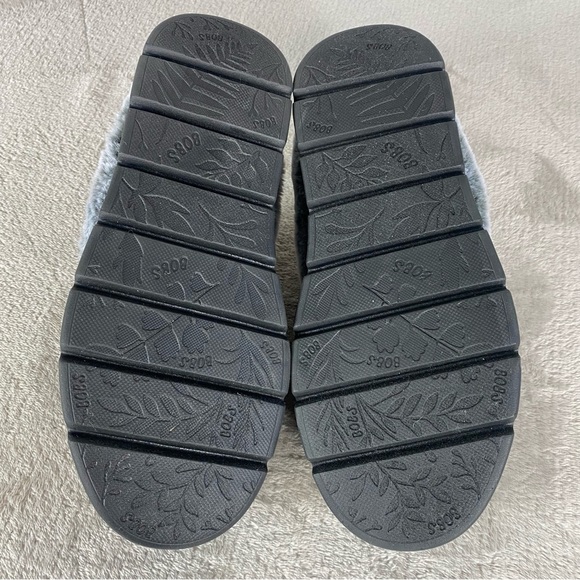 BOBS from Skechers Keepsakes Clogs Womens Size 8 Gray Fur Cable Knit Slipper NEW - Picture 9 of 9